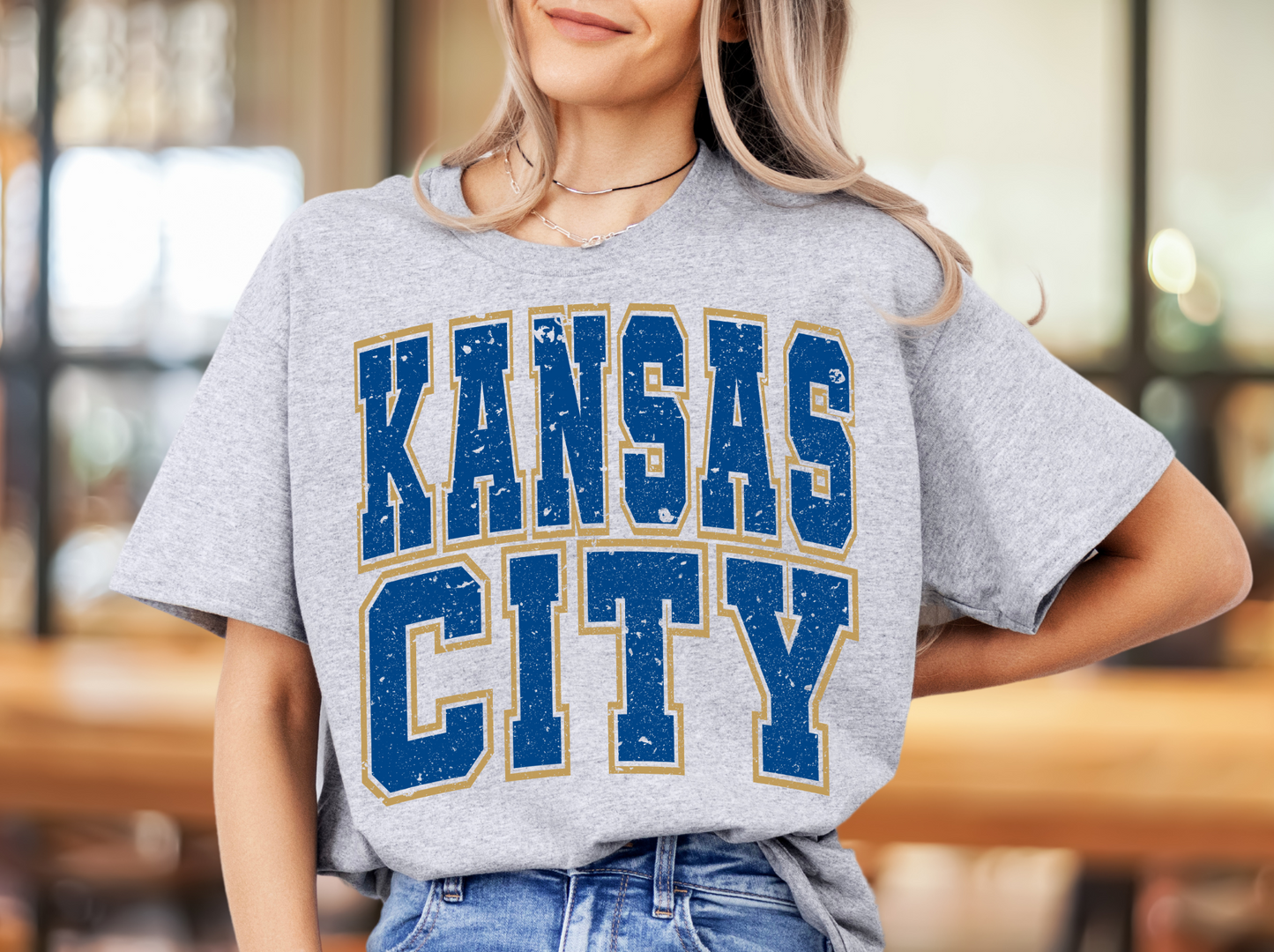 Kansas City Blue Colors Oversized Distressed - DIGITAL DOWNLOAD