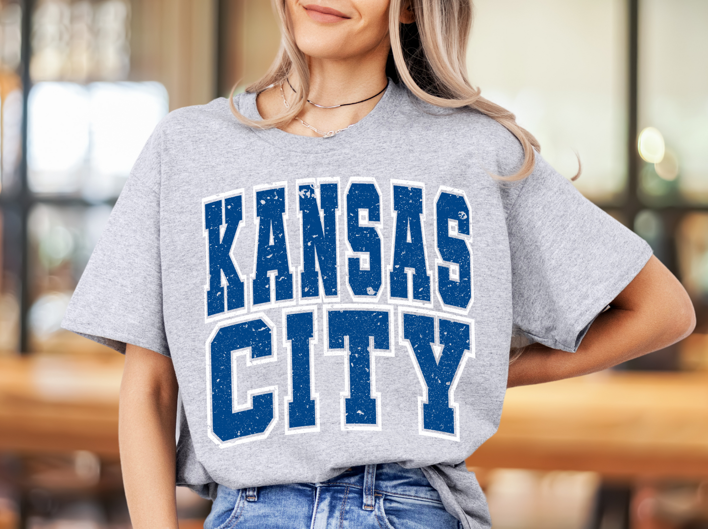Kansas City Blue Colors Oversized Distressed - DIGITAL DOWNLOAD