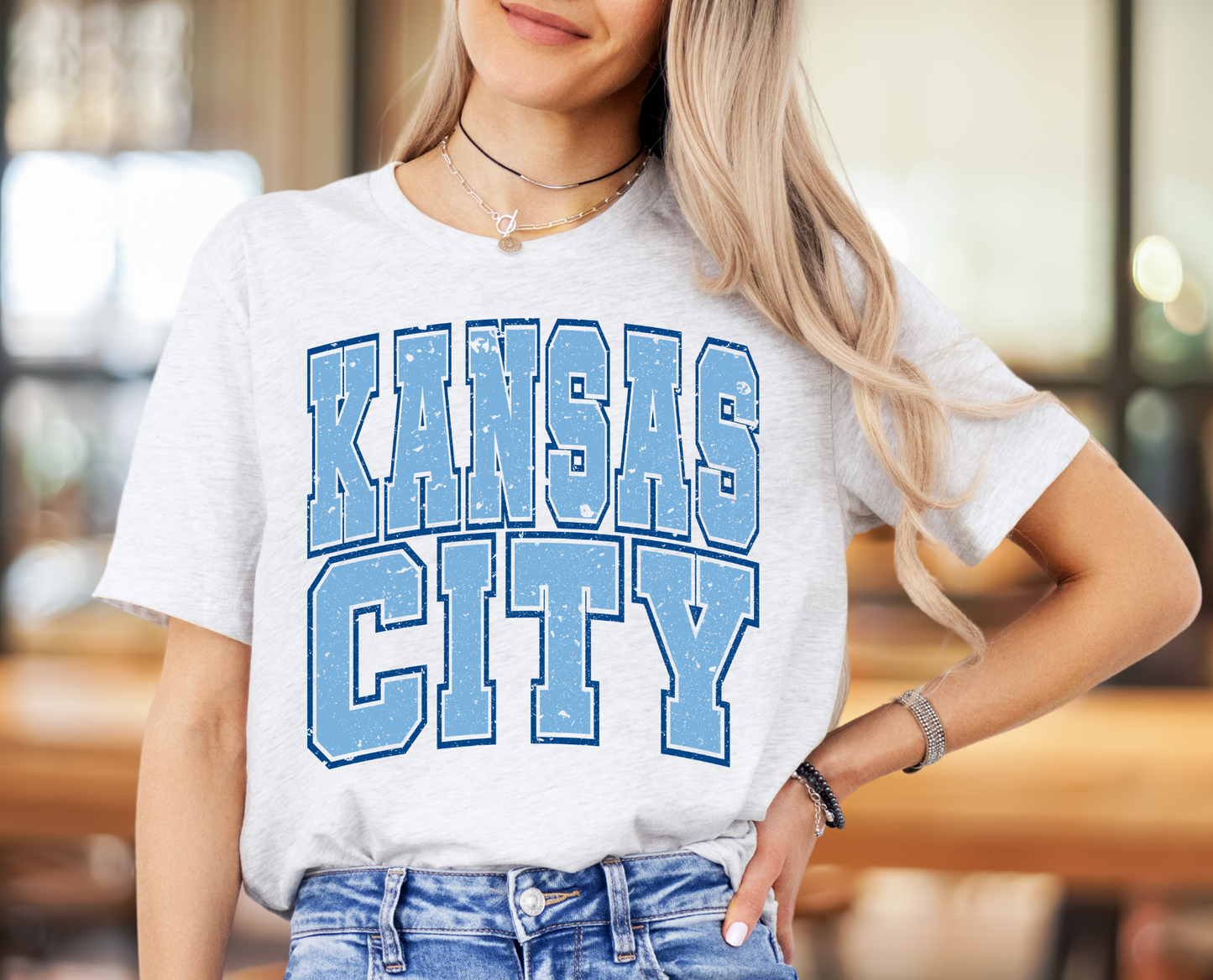 Kansas City Blue Colors Oversized Distressed - DIGITAL DOWNLOAD