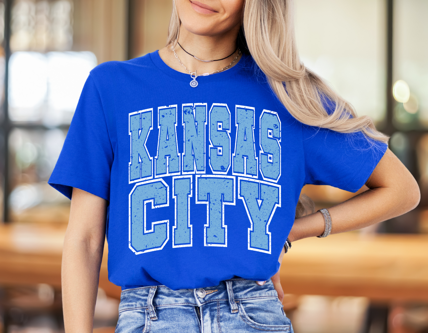 Kansas City Blue Colors Oversized Distressed - DIGITAL DOWNLOAD