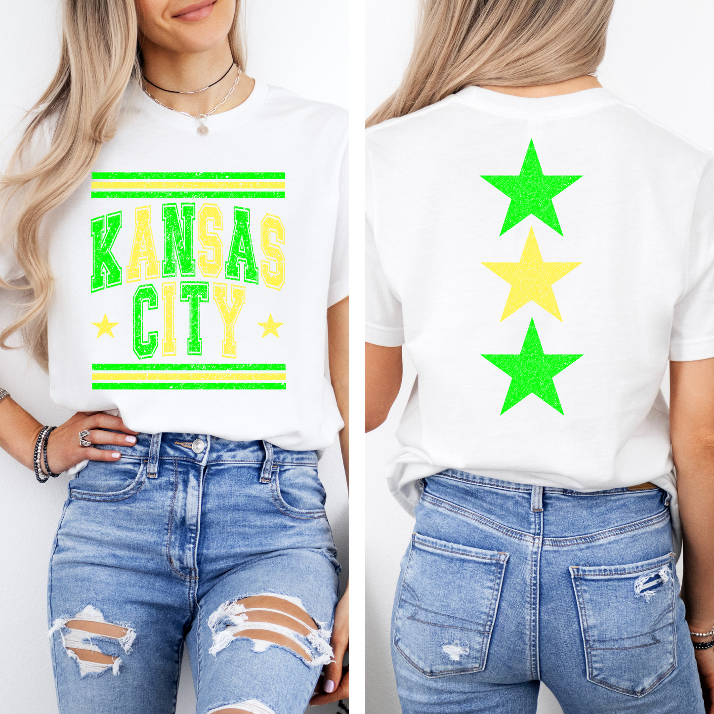 Kansas City Vintage with Stars Lemon and Lime - DIGITAL DOWNLOAD