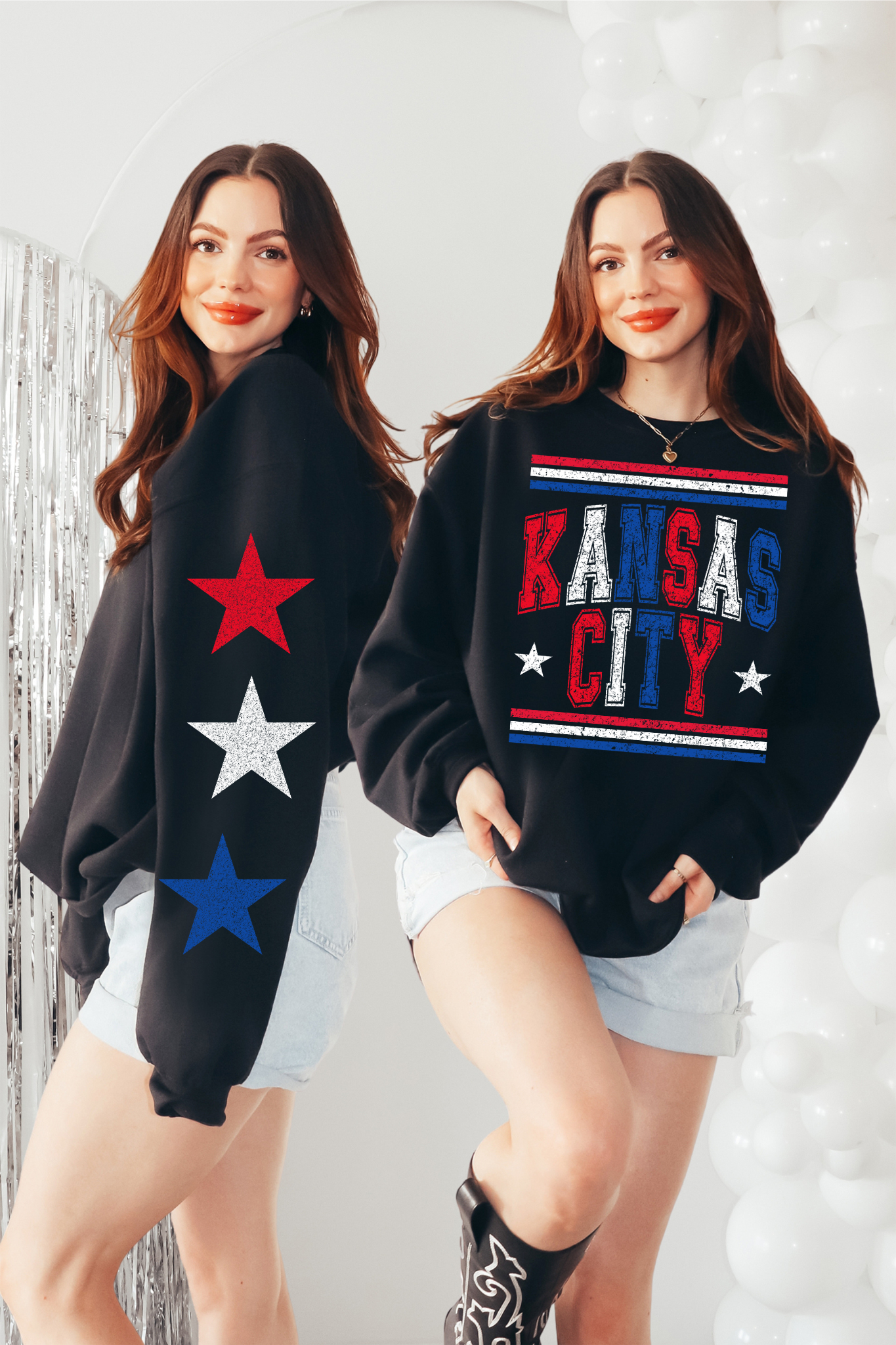 Kansas City Vintage with Stars Red White Blue - DIGITAL DOWNLOAD