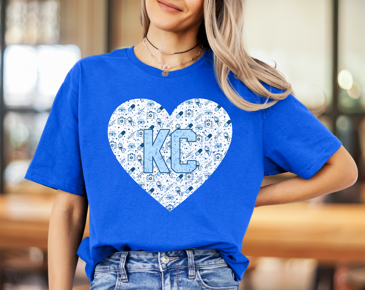 Kansas City KC Nurse Blue Heart - DIGITAL DOWNLOAD