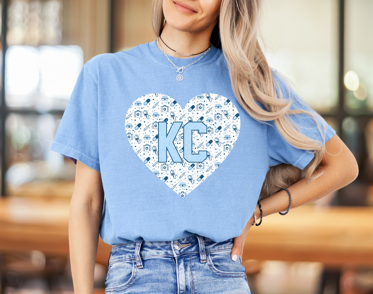 Kansas City KC Nurse Blue Heart - DIGITAL DOWNLOAD
