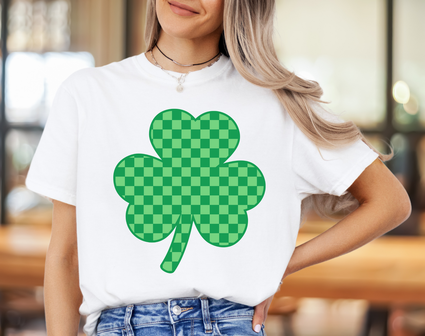 Green Retro Checker Shamrock - DIGITAL DOWNLOAD