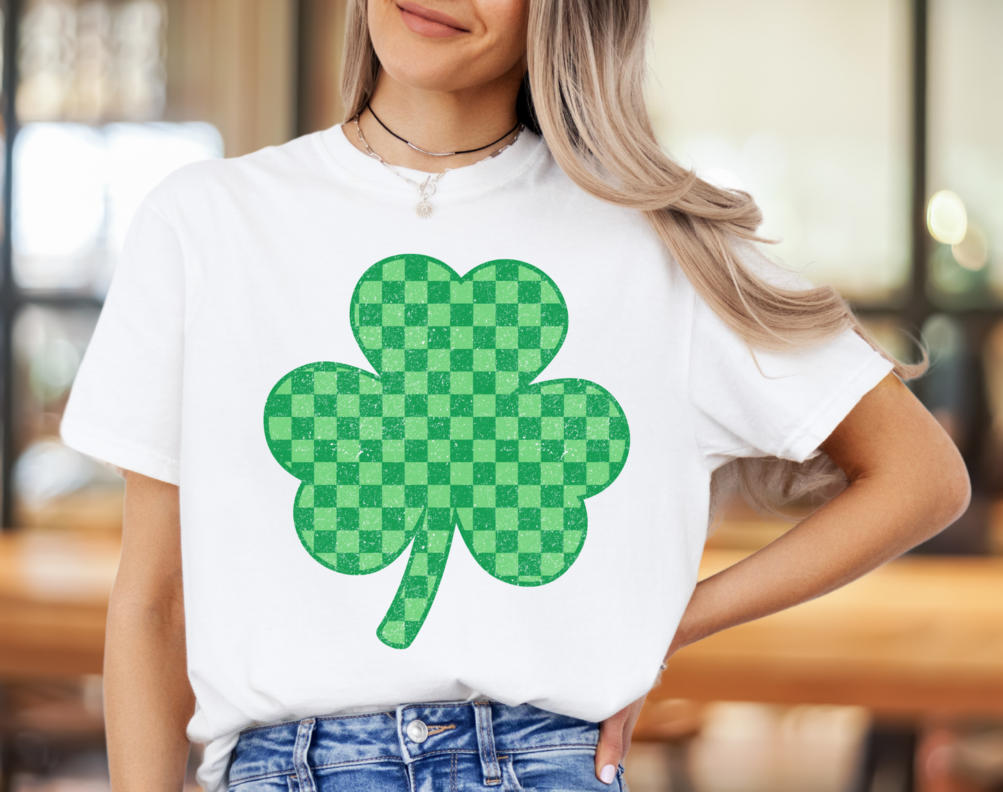 Green Retro Checker Shamrock - DIGITAL DOWNLOAD