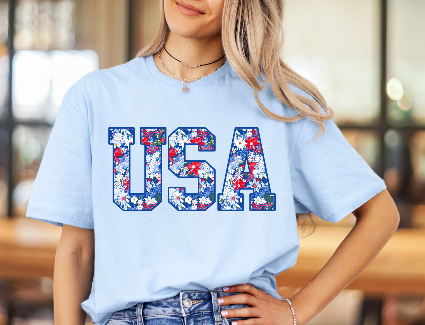 USA 4th of July Floral - DIGITAL DOWNLOAD