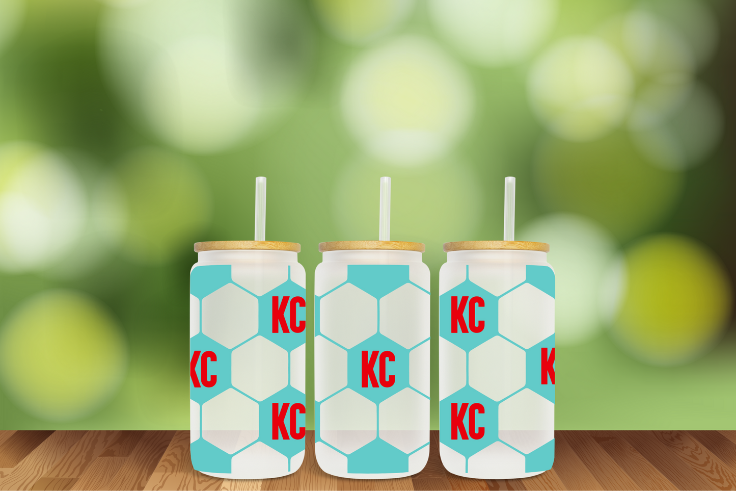 Kansas City Soccer 2 Designs 16 oz Glass Can - DIGITAL DOWNLOAD