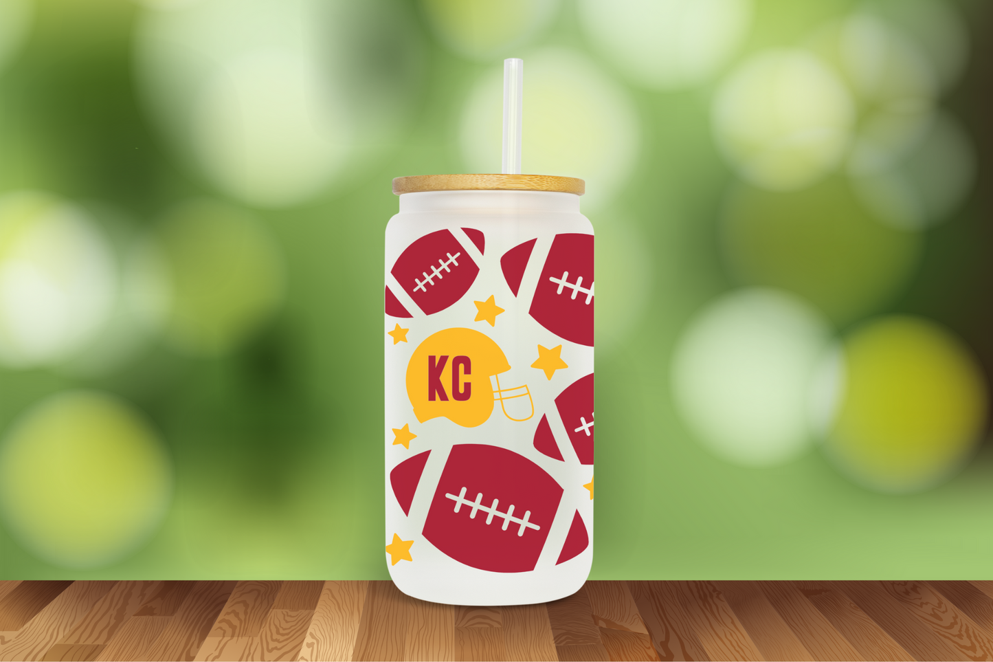 KC Football Kansas City 16 oz Glass Can - DIGITAL DOWNLOAD