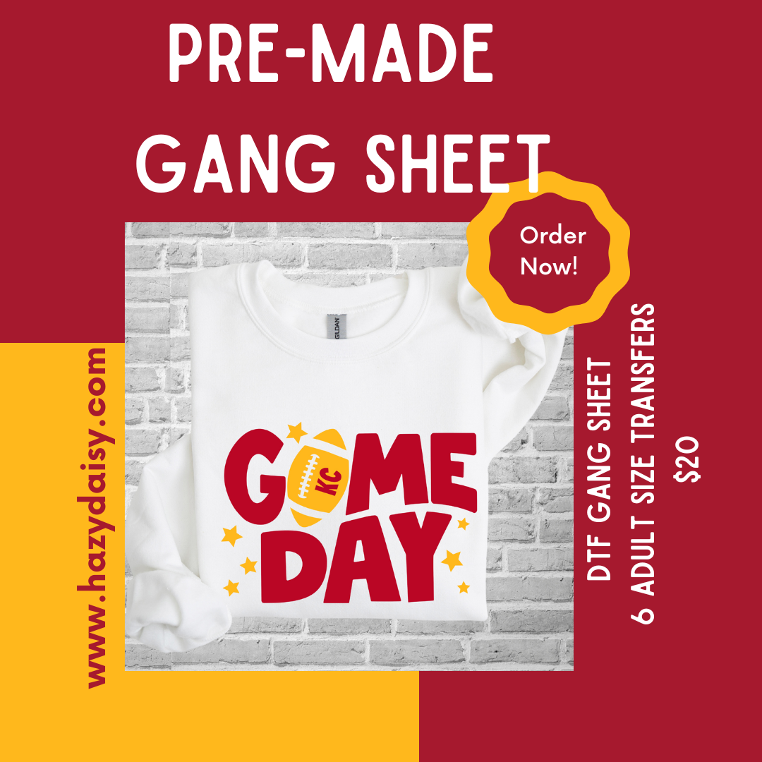 DTF PREMADE GANG SHEET - KC GAME DAY