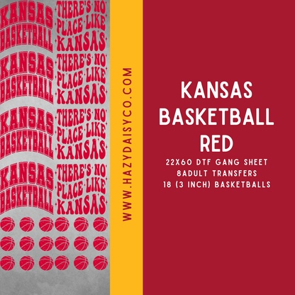 DTF PREMADE GANG SHEET - KANSAS BASKETBALL MULTIPLE COLORS