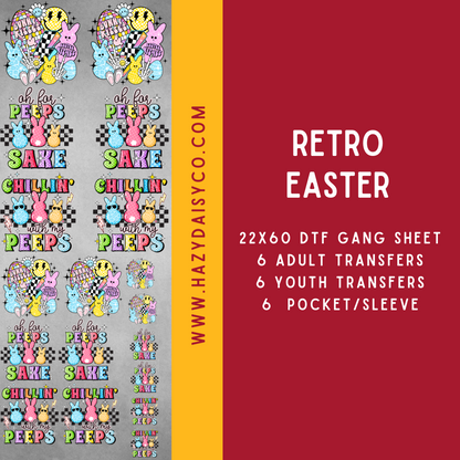 DTF PREMADE GANG SHEET - RETRO EASTER