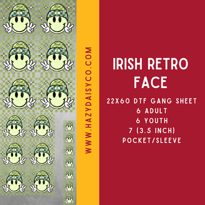 DTF PREMADE GANG SHEET - IRISH RETRO FACE