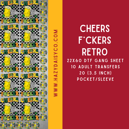 DTF PREMADE GANG SHEET - CHEERS F*CKERS RETRO