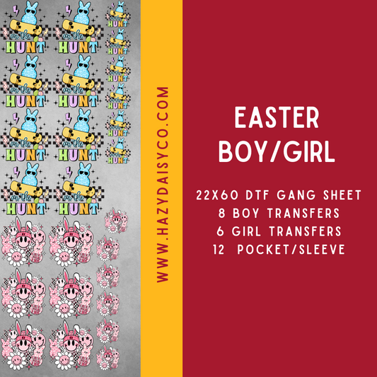 DTF PREMADE GANG SHEET - EASTER VARIETY BOY & GIRL