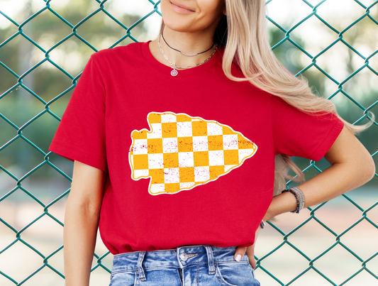 DTF - GOLDEN AND WHITE CHECKERED ARROW