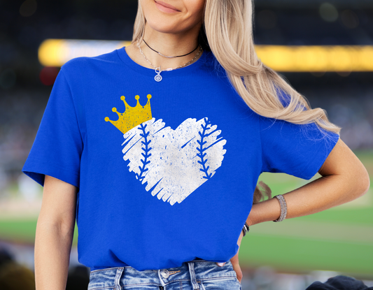 DTF - KANSAS CITY BASEBALL HEART WATERCOLOR