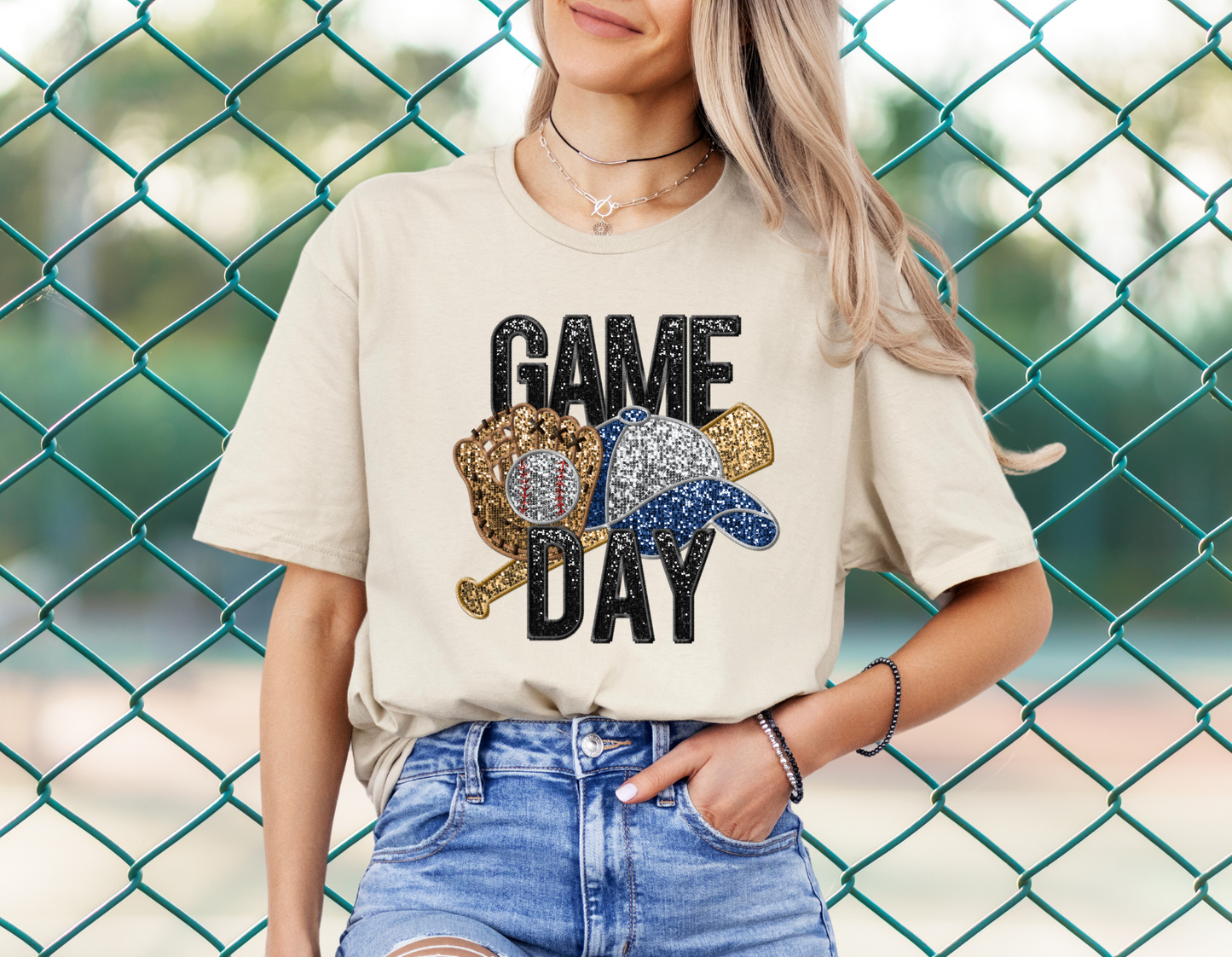 DTF - BASEBALL GAME DAY FAUX SEQUINS