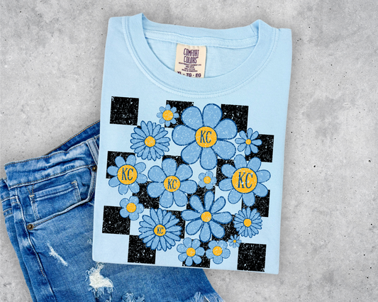 KC Kansas City Blue Daisies Retro - DIGITAL DOWNLOAD