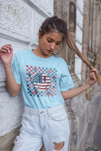 DTF - PATRIOTIC RETRO FACE CHECKERBOARD