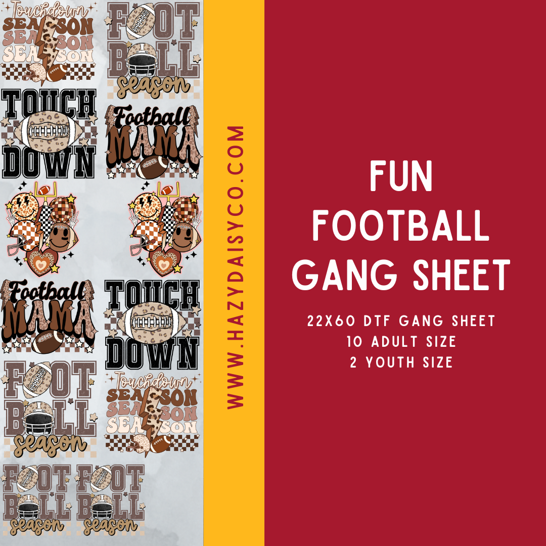 DTF PREMADE GANG SHEET - FUN FOOTBALL