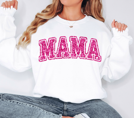 DTF - MAMA PINK FAUX SEQUINS