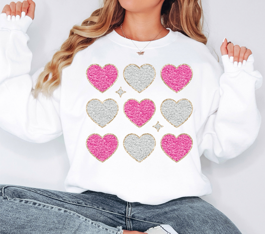 DTF - FAUX CHENILLE HEARTS