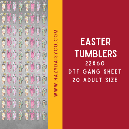 DTF PREMADE GANG SHEET - EASTER TUMBLERS