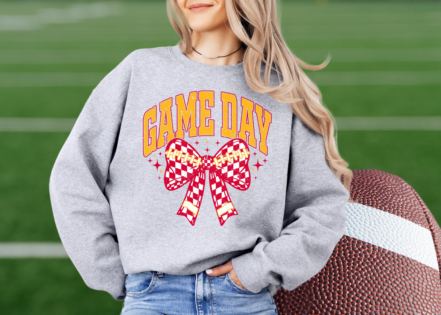 DTF - KC GAME DAY BOW RETRO