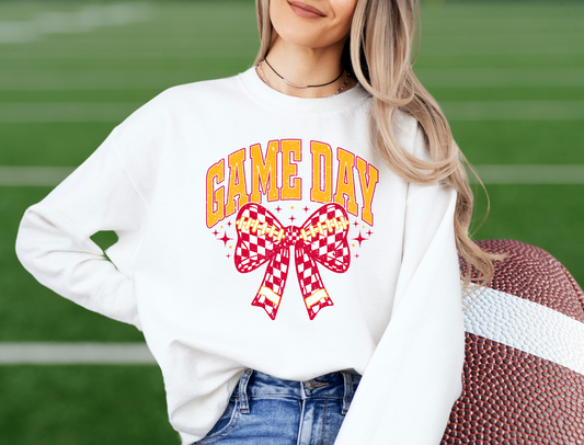 DTF - KC GAME DAY BOW RETRO