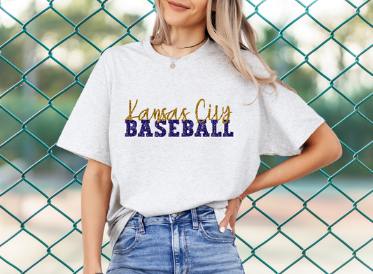 DTF - KANSAS CITY BASEBALL FAUX BLING