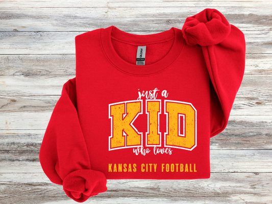 JUST A KID WHO LOVES KANSAS CITY FOOTBALL - PNG FILE - INSTANT DOWNLOAD