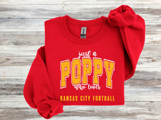 JUST A POPPY WHO LOVES KANSAS CITY FOOTBALL - PNG FILE - INSTANT DOWNLOAD