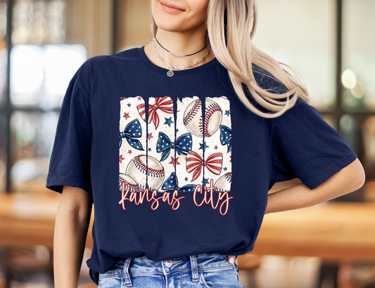 Kansas City Baseball Bows Brushstroke - DIGITAL DOWNLOAD