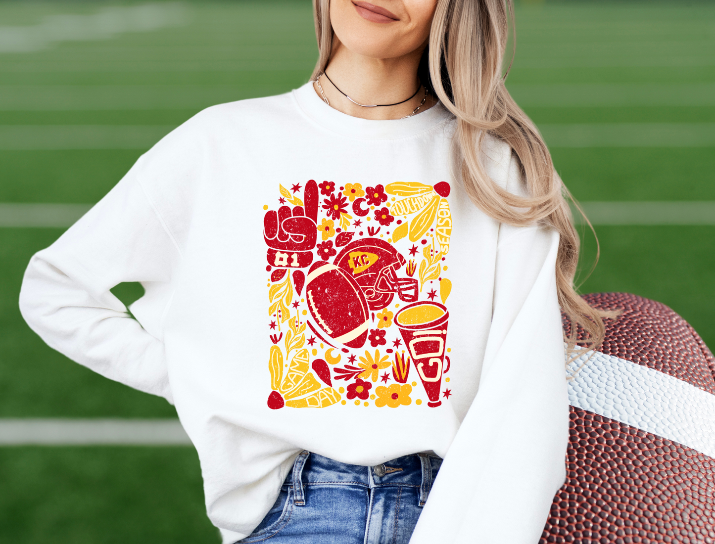 DTF - KANSAS CITY FLORAL ABSTRACT FOOTBALL