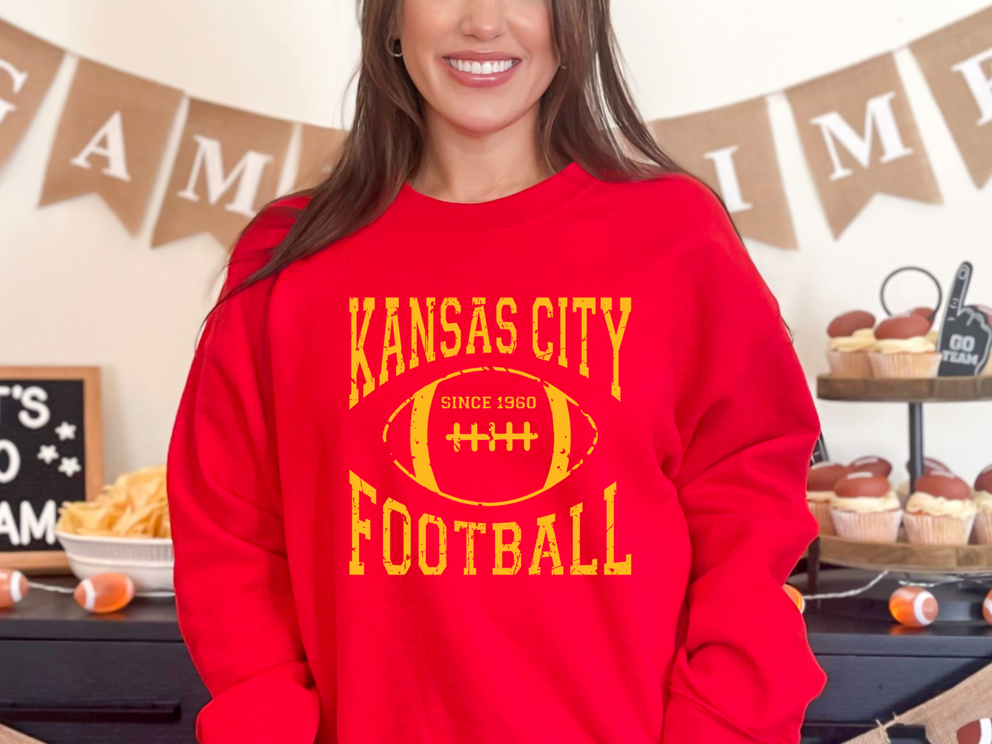 KANSAS CITY FOOTBALL 1960 DISTRESSED - 4 PNG FILES - INSTANT DOWNLOAD