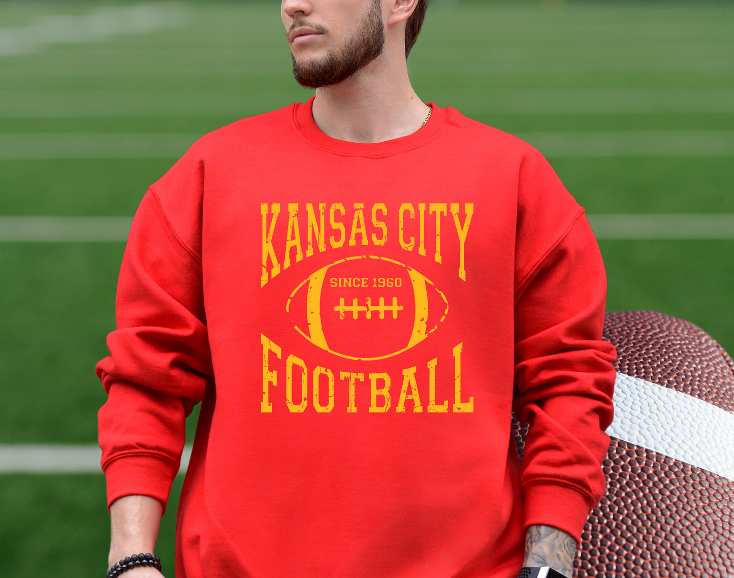 DTF - KANSAS CITY FOOTBALL 1960 DISTRESSED - GOLDEN