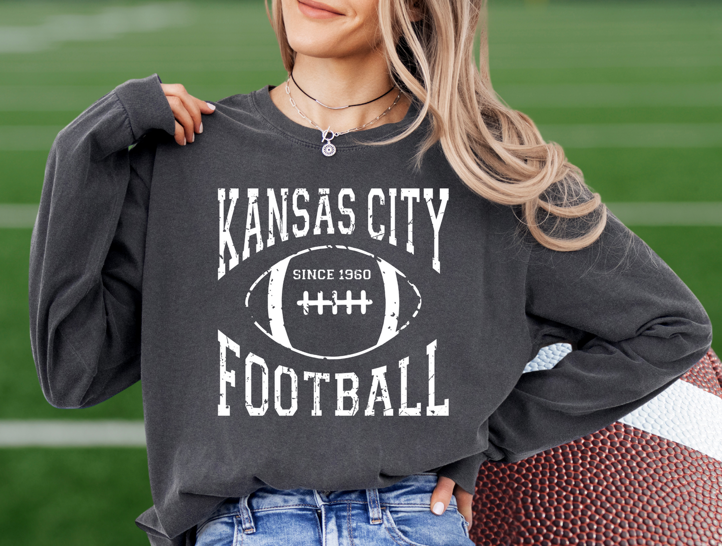 KANSAS CITY FOOTBALL 1960 DISTRESSED - 4 PNG FILES - INSTANT DOWNLOAD
