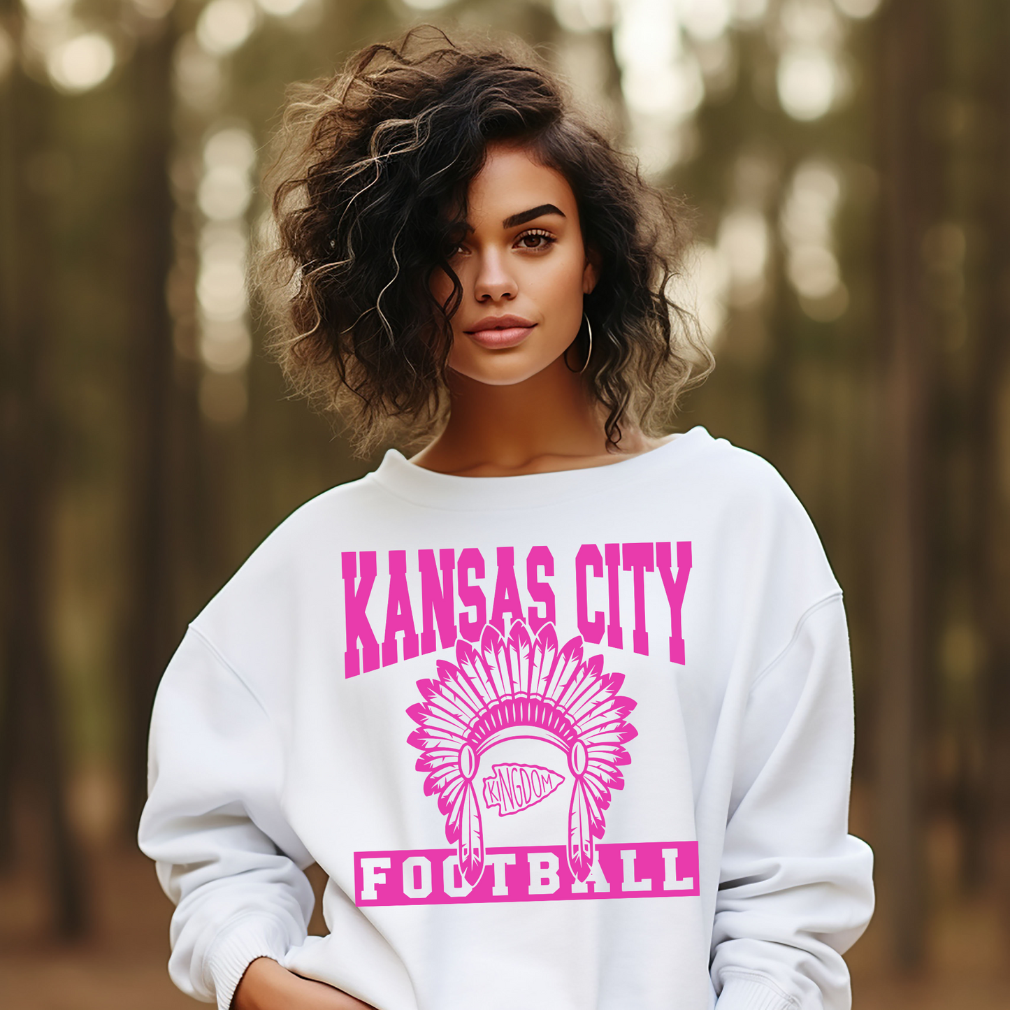 DTF - KANSAS CITY FOOTBALL with HEAD DRESS - PINK