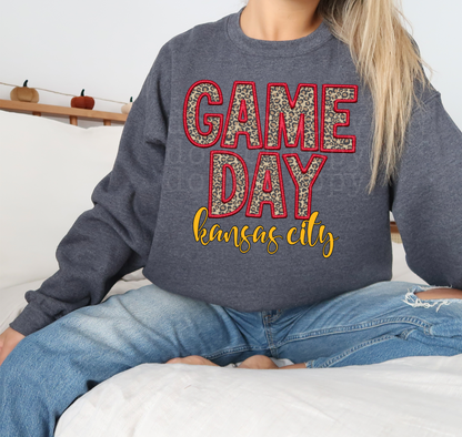 DTF PREMADE GANG SHEET - KANSAS CITY GAME DAY FAUX EMBROIDERY