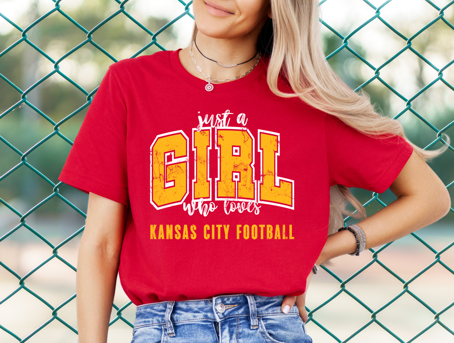 DTF - JUST A GIRL WHO LOVES KANSAS CITY FOOTBALL