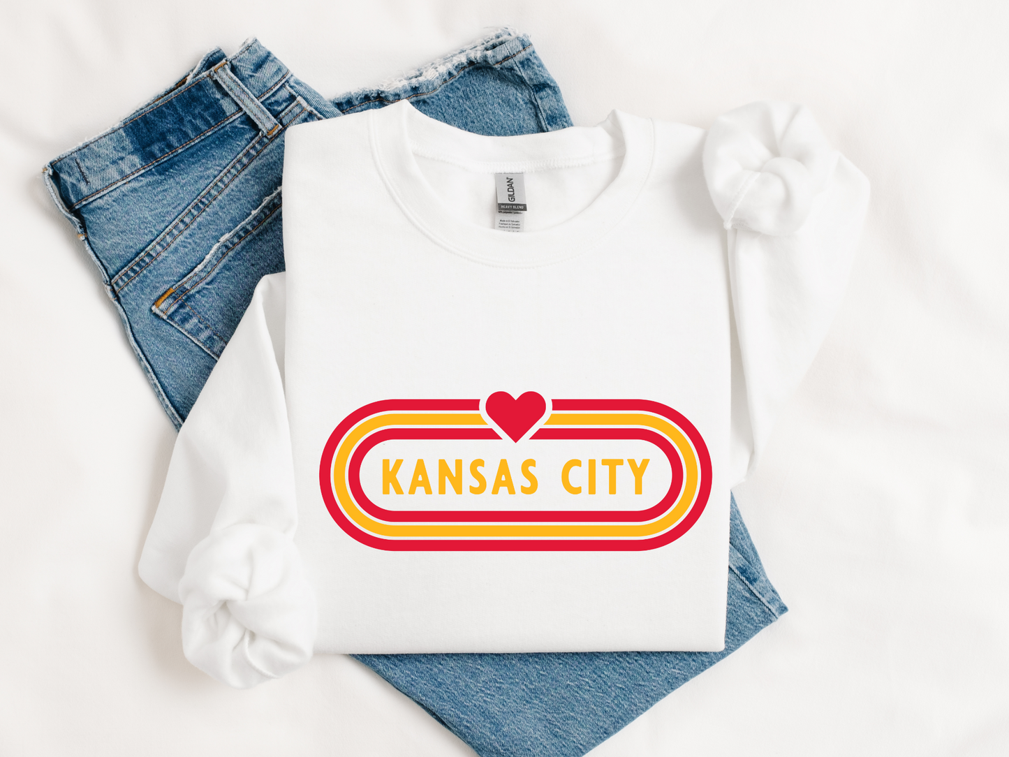 Kansas City Football Heart Sign 2 Color Options - DIGITAL DOWNLOAD