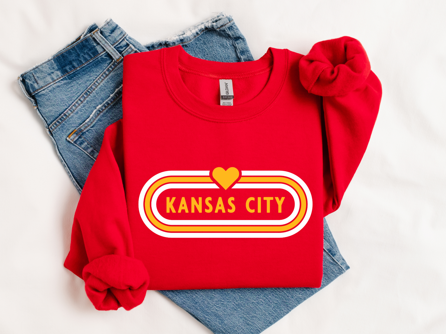 Kansas City Football Heart Sign 2 Color Options - DIGITAL DOWNLOAD