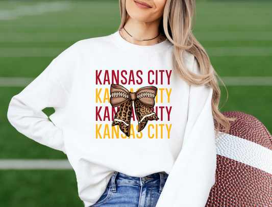 KANSAS CITY REPEAT LEOPARD BOW - PNG FILE - INSTANT DOWNLOAD