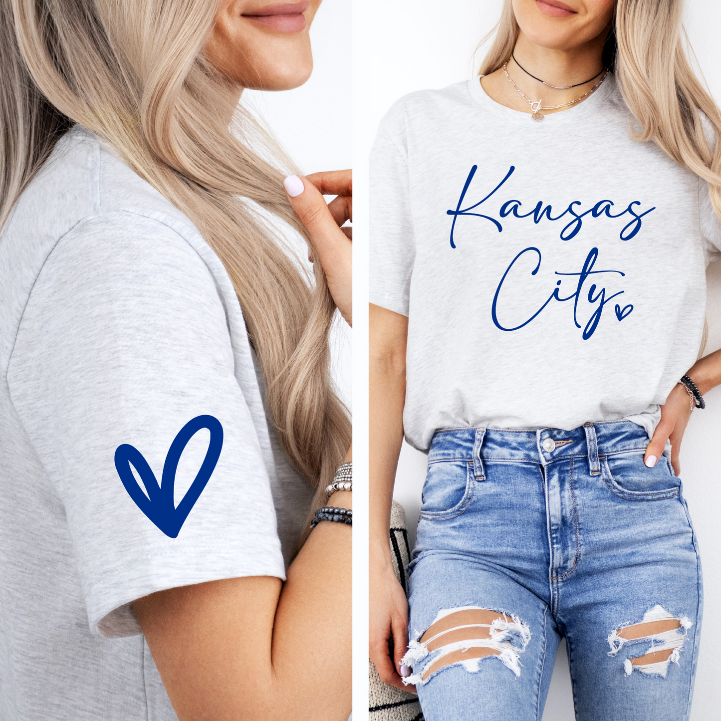 DTF - KANSAS CITY SCRIPT with SLEEVE DESIGN - BLUE