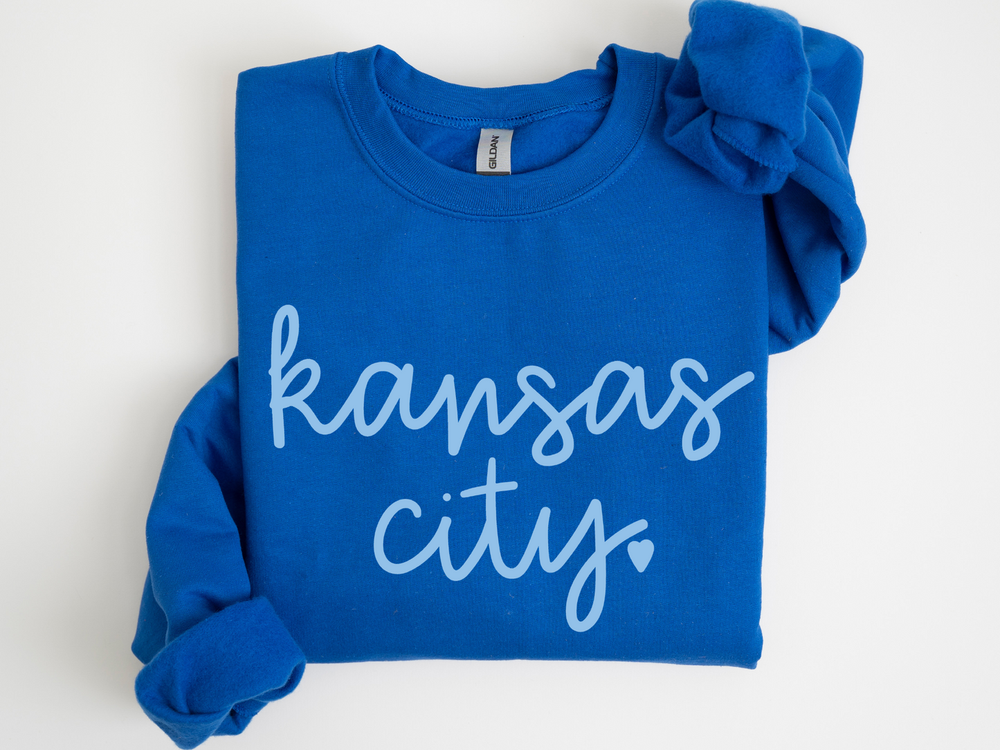 DTF - KANSAS CITY SIGNATURE with HEART - LIGHT BLUE