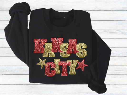 DTF - KANSAS CITY STARS FAUX SEQUINS