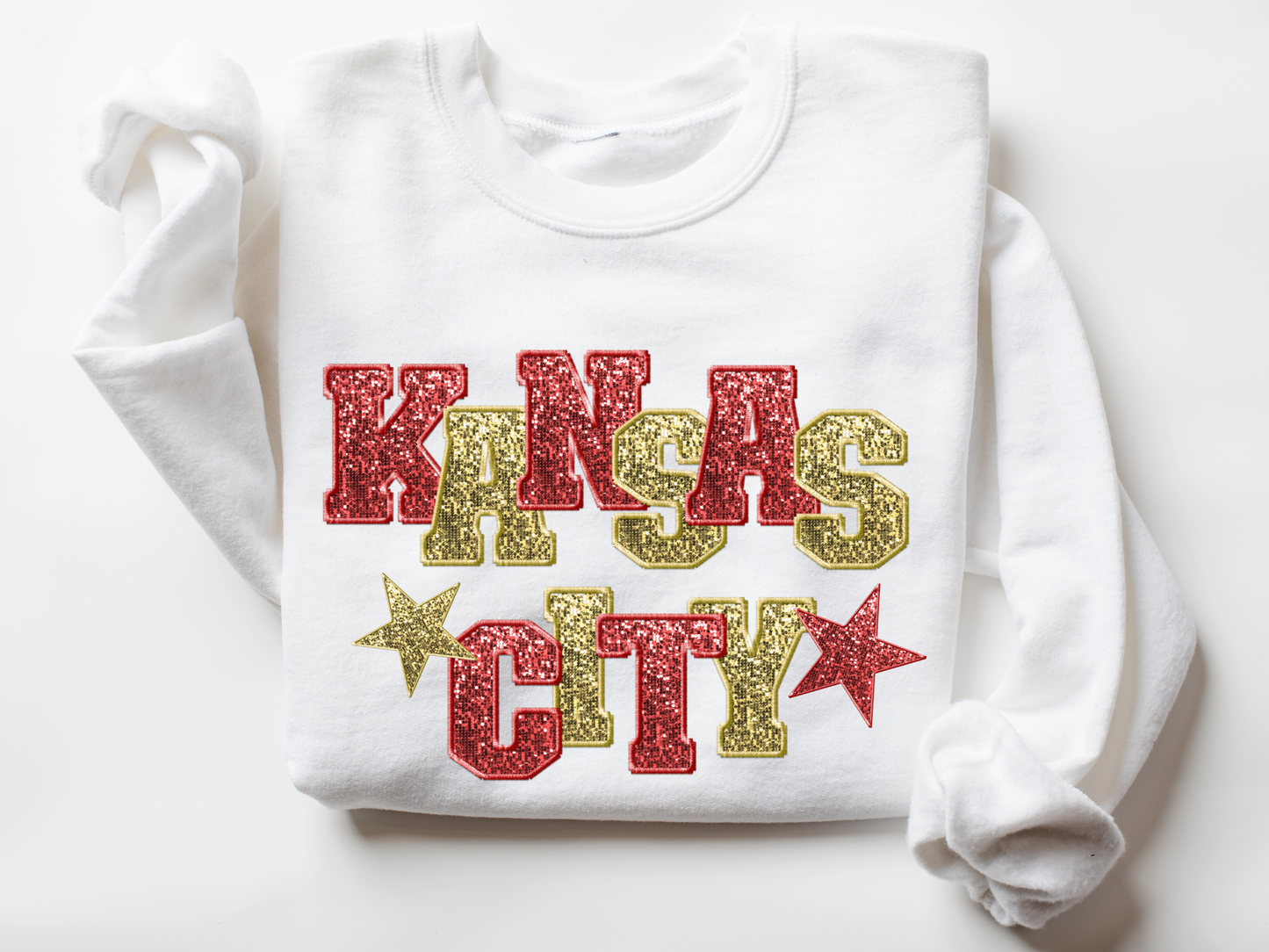 DTF - KANSAS CITY STARS FAUX SEQUINS