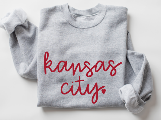 DTF - KANSAS CITY SIGNATURE with HEART - RED