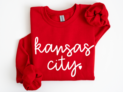 DTF - KANSAS CITY SIGNATURE with HEART - WHITE